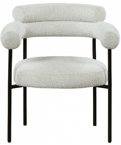 Meridian Furniture Blake Cream/Matte Black Dining Chair-1