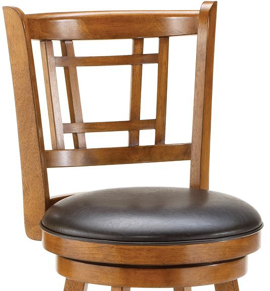 HH2 Home Fairfox Brown Swivel Oak Bar Stool-1