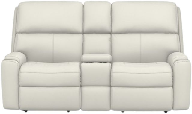 Flexsteel® Rio Beige Manual Reclining Loveseat with Console-1