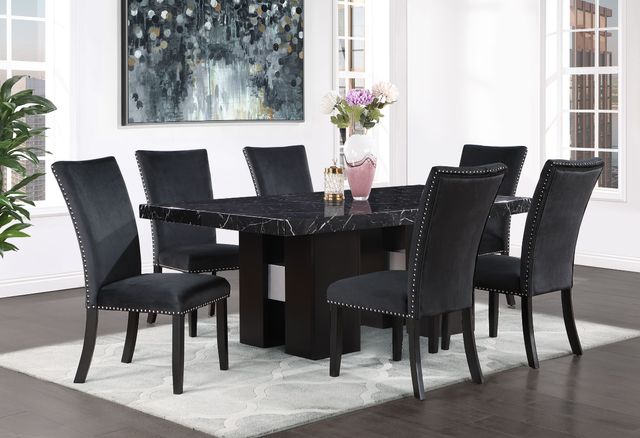 Global Furniture USA D03 7-Piece Black Dining Room Set-1