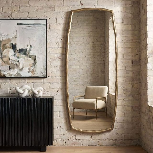 Uttermost® Adair Antique Brass Tall Mirror-1