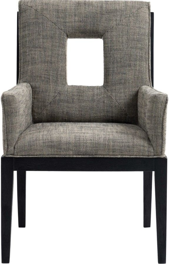 Meridian Furniture Gwendolyn Gray/Black Linen Textured Upholstered Dining Chair-1