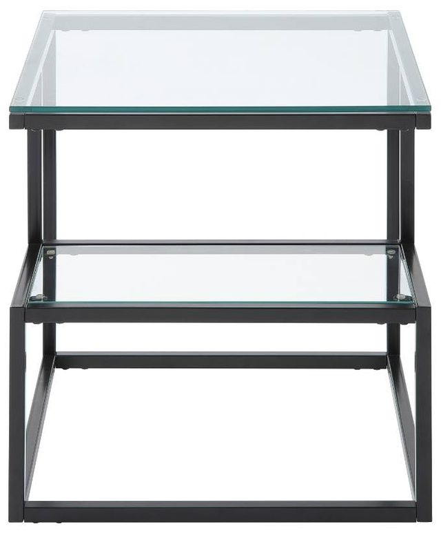 Homelegance® Elyria Glass Top End Table with Black Base-2