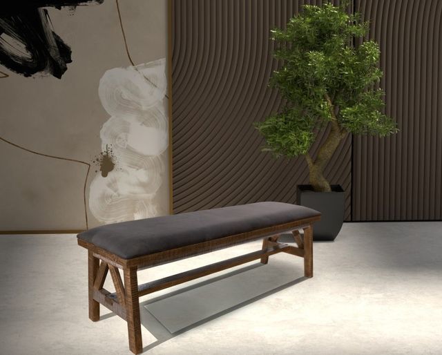 International Furniture Direct Loft Brown/Gray Bench-3