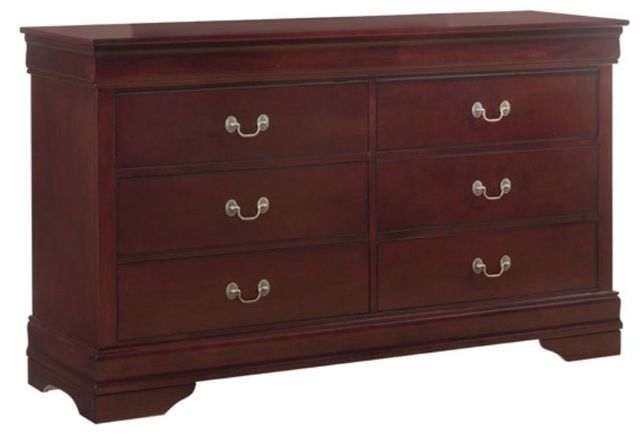 American Wholesale Furniture Louis Philippe 3-Piece Martini Cherry Queen Sleigh Bedroom Set-3