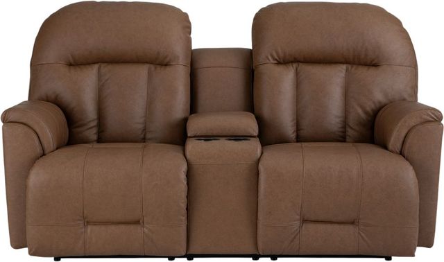 Best® Home Furnishings Customizable Suitably Leather Manual Reclining Space Saver® Loveseat with Console-2