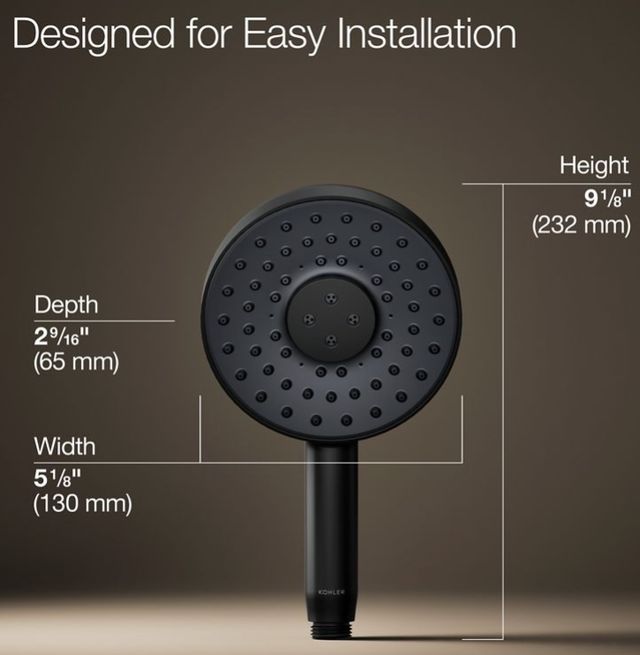 KOHLER® Statement® Matte Black 2.5 GPM Round 3-Function Handshower-2