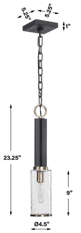 Uttermost® Jarsdel Black 1-Light Mini Pendant-3