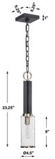 Uttermost® Jarsdel Black 1-Light Mini Pendant-3