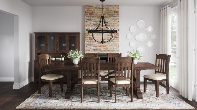Jofran Inc. Bakersfield Beige/Brown Slatback Dining Side Chair-1