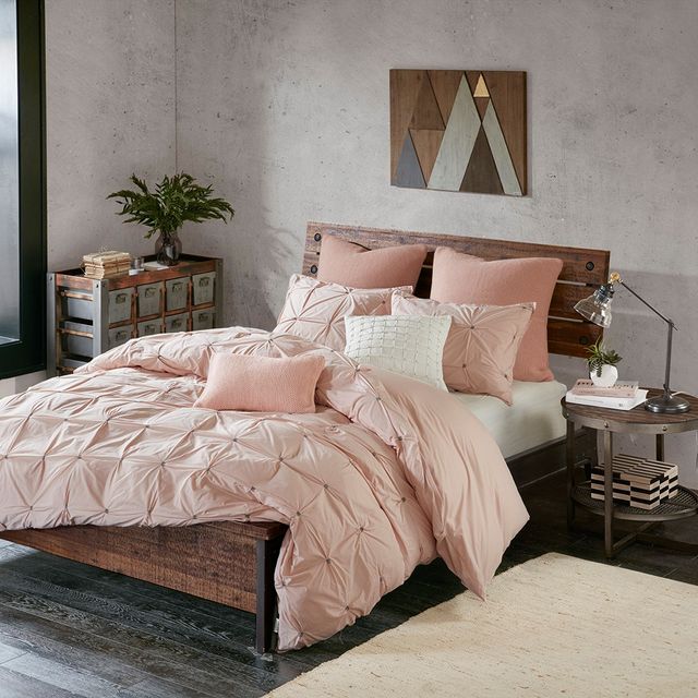 Olliix by INK+IVY 3 Piece Blush King/California King Masie Elastic Embroidered Cotton Comforter Set-3