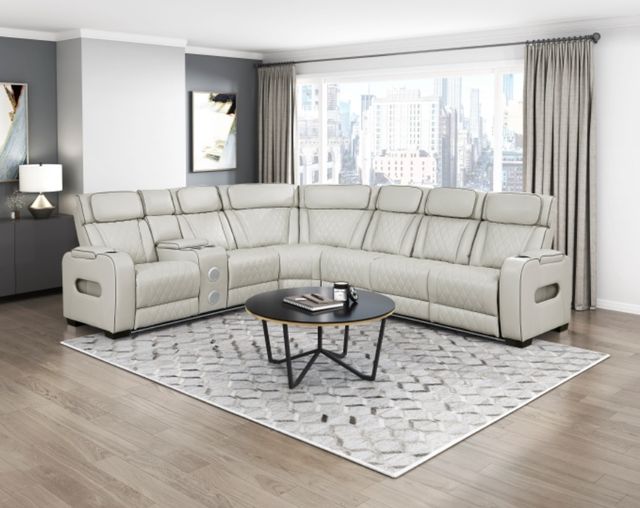 Homelegance® Fairway 3-Piece Taupe Power Reclining Sectional with Left Side Console-1
