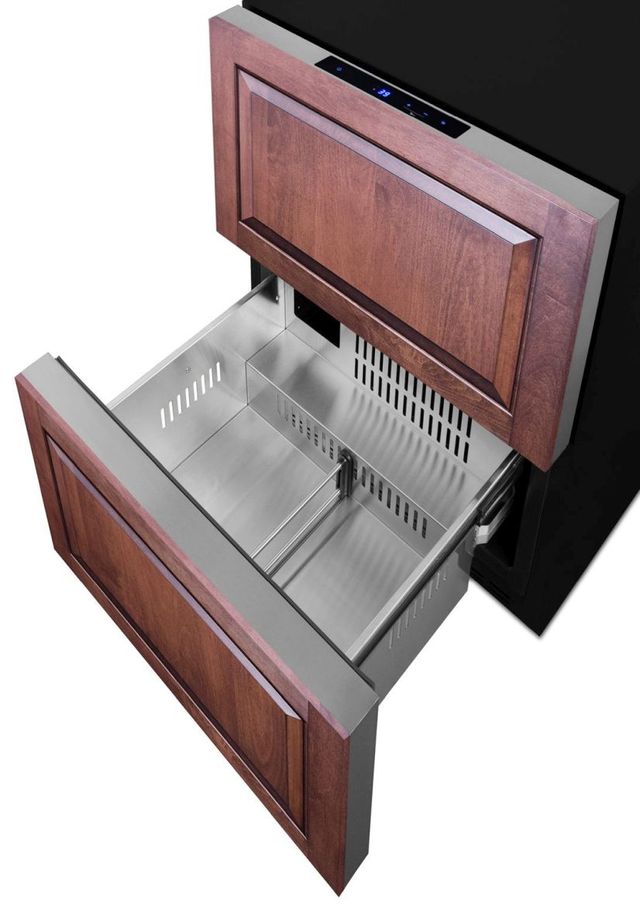 Summit® 24" Custom Panel Ready Refrigerator Drawers-2