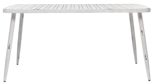 Deco Marche White Rectangular Metal Outdoor Dining Table-2