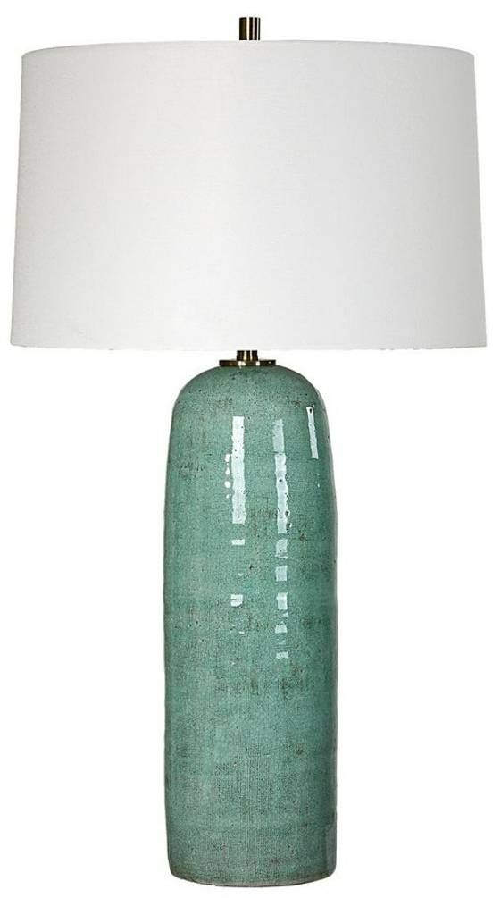 Uttermost® Andale Crackled Teal Ceramic Table Lamp with Antique Brass Accents-0