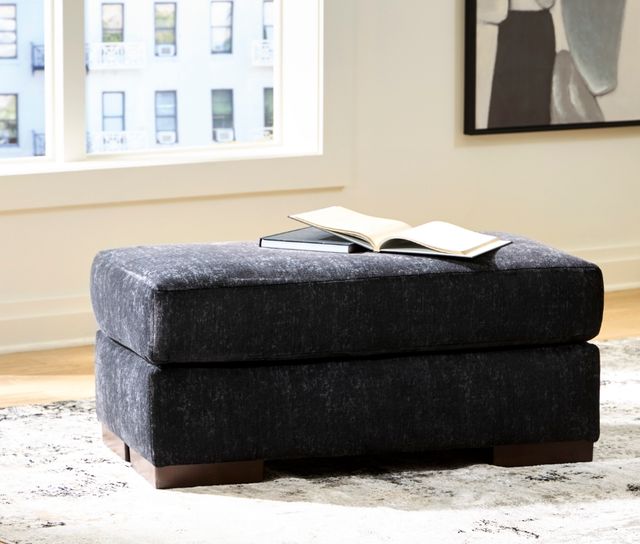 Benchcraft® Whitmore Manor Black Pearl Ottoman-2