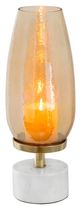 A & B Home Clear/Gold Hurricane Candle Holder-2