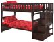Night & Day Furniture™ Spices Bedroom Peppermint Dark Chocolate Twin over Twin Stair Bunk Bed-0