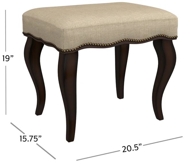 HH2 Home Hamilton Burnished Oak/Cream Vanity Stool-2