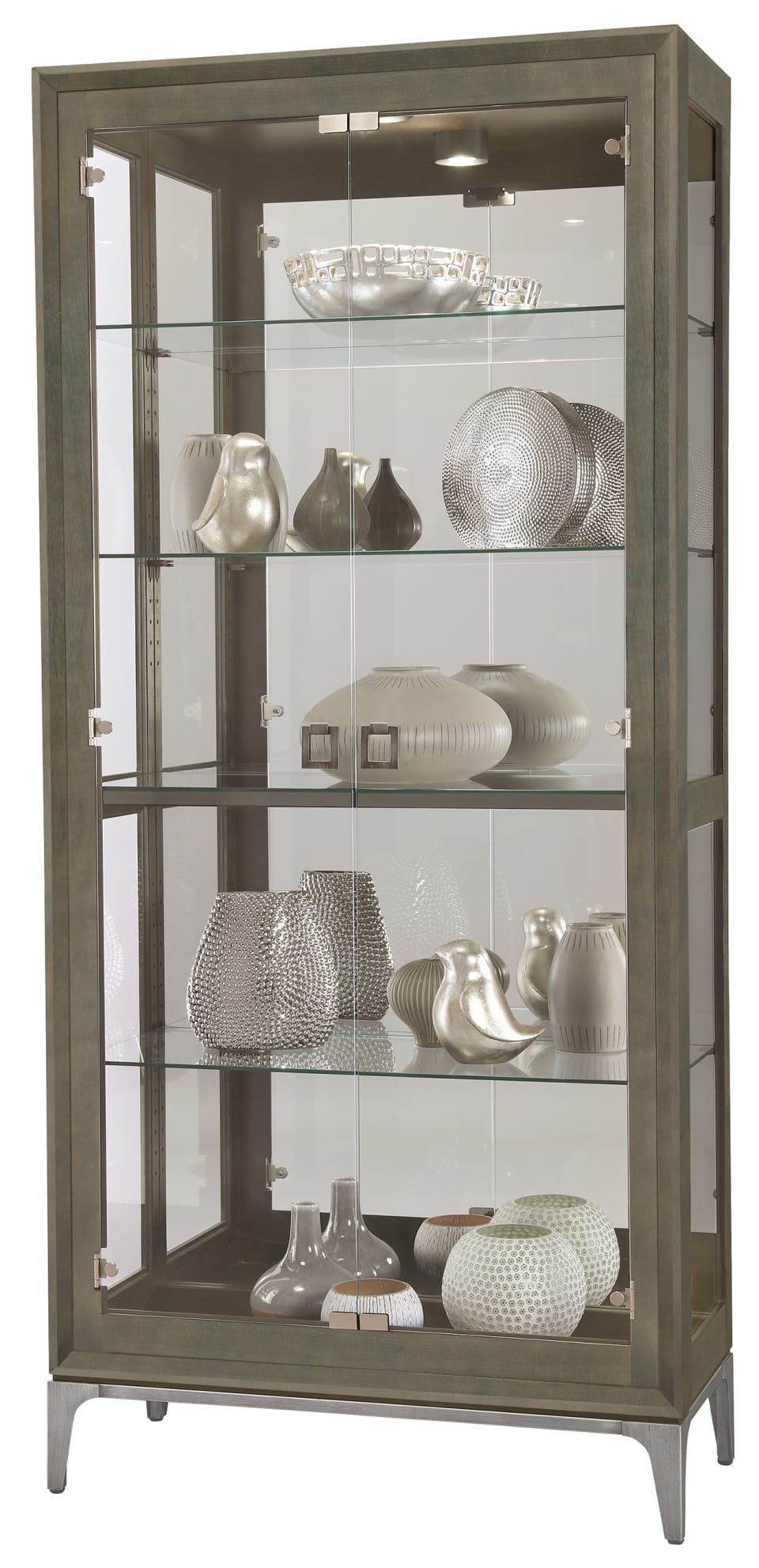 Howard Miller® Sheena III Smoke Grey Curio Cabinet | Lux