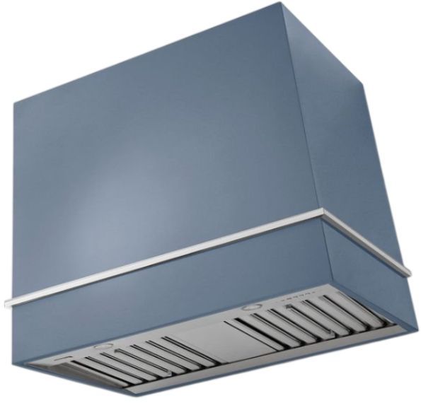 AGA Loge 36" Stone Blue Wall Mounted Range Hood with Polished Chrome Trim-0