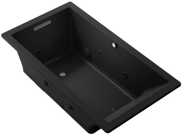 KOHLER® Underscore® Black 66" X 36" Drop-In/ Undermount Heated Bubblemassage™ Air Bath with Whirlpool-0