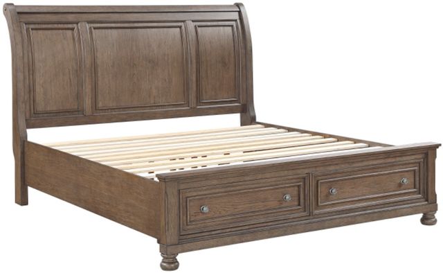 Homelegance® Bethel Antique Brown Eastern King Sleigh Storage Bed-3