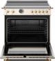 Bertazzoni Heritage Series 36" Fingerprint Resistant Avorio Pro Style Induction Range with Gold Accents-1