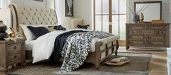 Liberty Furniture Americana Farmhouse 4-Piece Beige/Dusty Taupe Queen Sleigh Bed Set