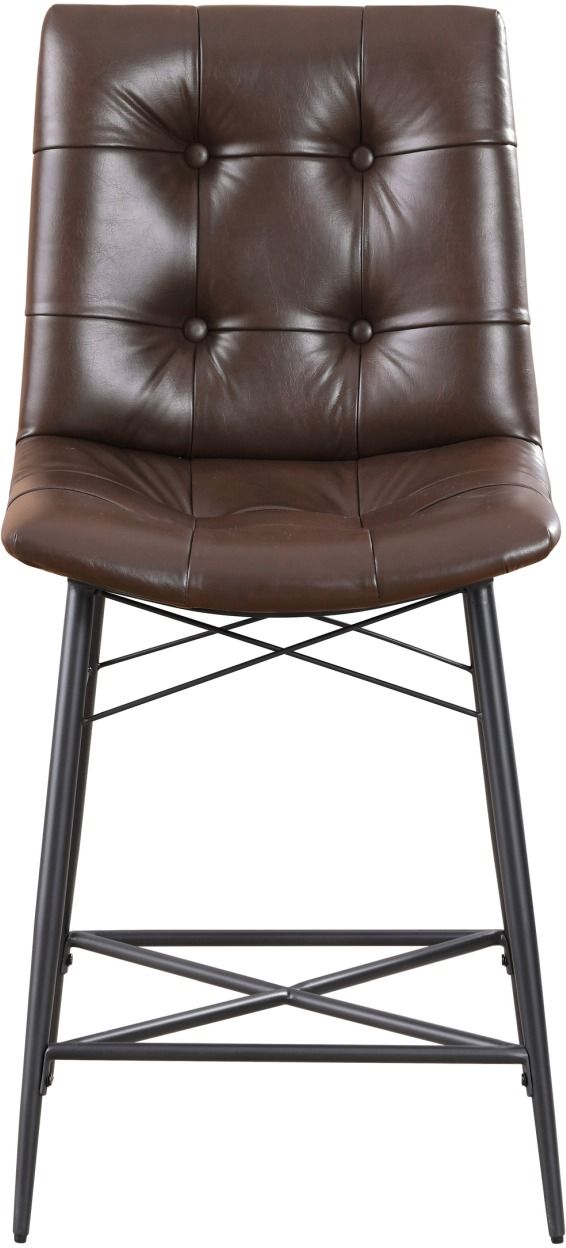 Coaster® Aiken 2-Piece Brown Upholstered Tufted Counter Stools-2
