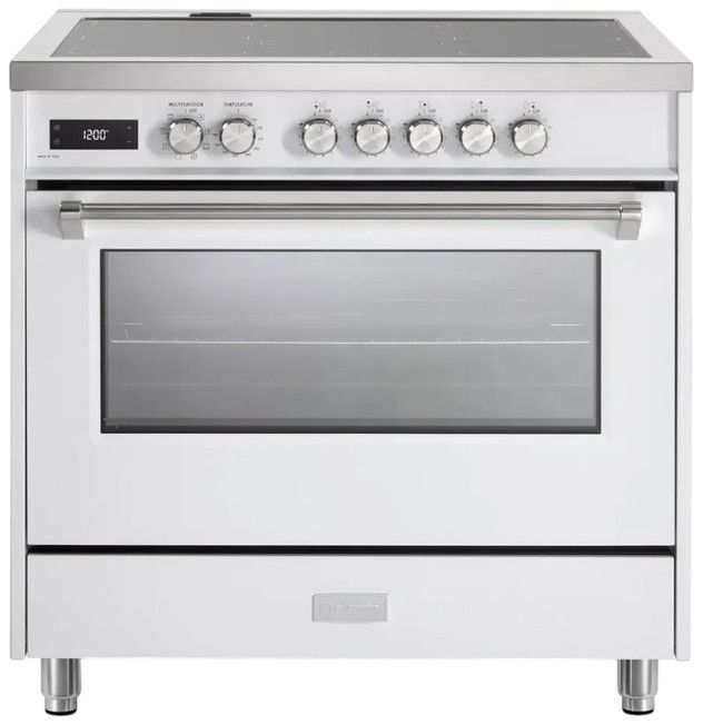 Verona® Ultima 36" White Pro Style Induction Range-0