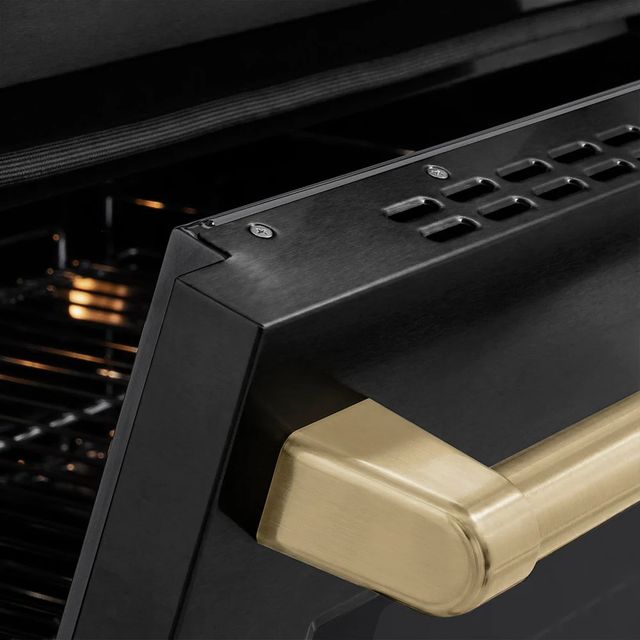 ZLINE Autograph Edition Paramount 36" Black Stainless Steel Pro Style Induction Range with Champagne Bronze Accents-3