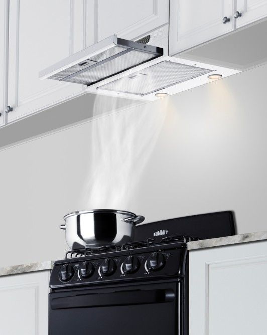 Summit® 24” White ADA Compliant Ductless Retractable Under Cabinet Range Hood-1