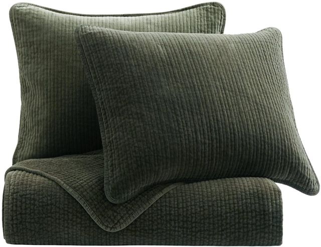 HiEnd Accents Stonewashed 3-Piece Fern Green King Bedding Bundle-0