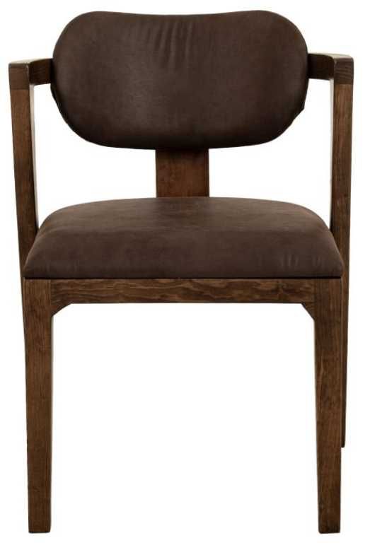 International Furniture Direct Zaphiro Brown/Lacquer Brown Upholstered Dining Arm Chair-1