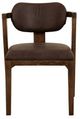 International Furniture Direct Zaphiro Brown/Lacquer Brown Upholstered Dining Arm Chair-1
