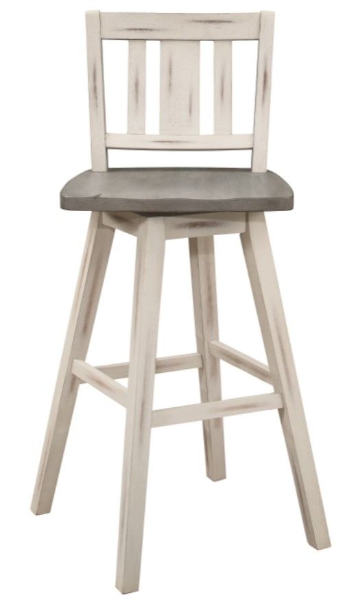 Homelegance® Amsonia Distressed Gray/White Sand Swivel Pub Height Chair-3