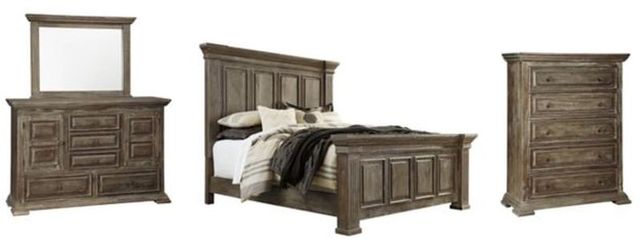 Signature Design by Ashley® Wyndahl 4-Piece Brown Queen Panel Bed Set-0