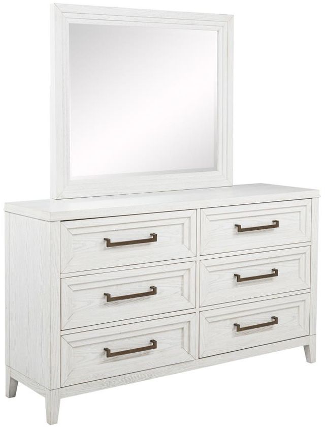 Coaster® Marielle Distressed White Dresser and Mirror  -0