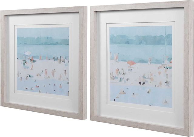 Uttermost® Emma Scarvey 2-Piece Sea Glass Sandbar Framed Prints Set-2