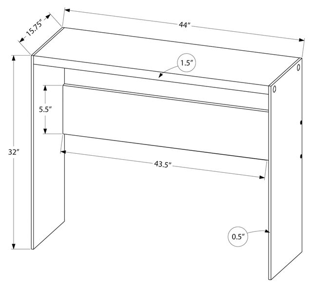 Monarch Specialties Inc. Glossy White 44"L Console Table with Tempered Glass Frame -3