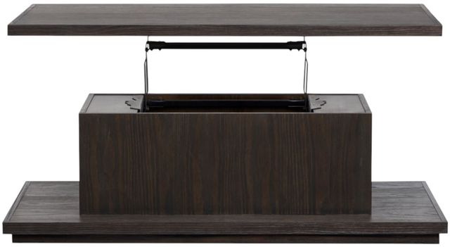 Magnussen Home® Shaffer Velvet Roast Brown Lift Top Storage Cocktail Table with Casters-2