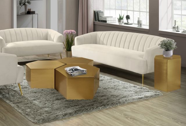 Meridian Furniture Hexagon Brushed Gold Coffee Table-1