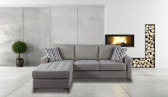 Mazin Furniture Hudson 2-Piece Graphite Reversible Storage Chaise Sectional-3