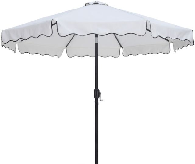 Meridian Furniture Amalfi White/Black Aluminum Outdoor Patio Umbrella-0