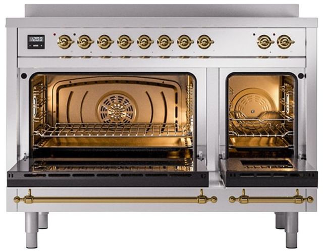 Ilve® Nostalgie II Series 48" Stainless Steel Pro Style Induction Range-1