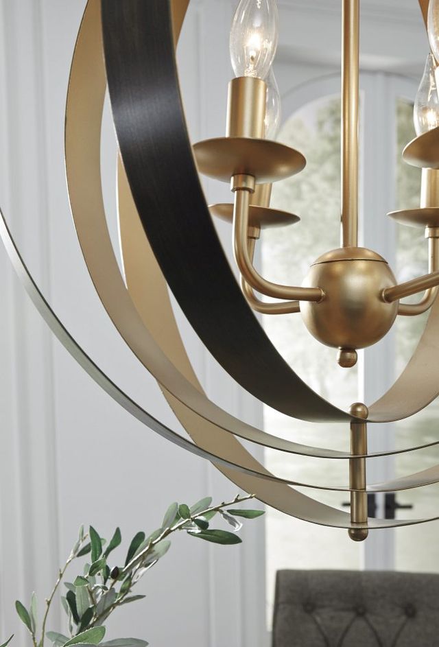 Signature Design by Ashley® Makani Black/Gold Metal Pendant Light-2