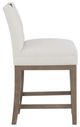 Fairfield® Customizable Entree Dining Nickel Metal Pull Short Button Back Counter Stool-2