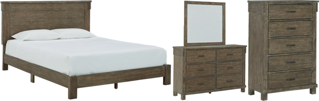 Signature Design by Ashley® Shamryn 4-Piece Grayish Brown King Panel Bed Set-0