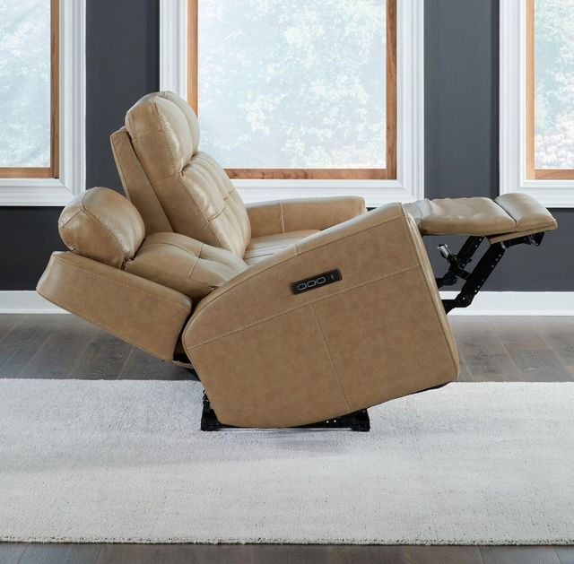 Liberty Furniture Carrington York Sand Leather Power Reclining Sofa-3